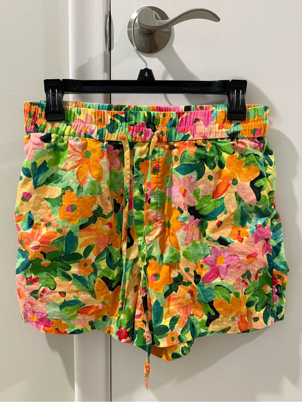Sanctuary Floral Cotton Blend Drawstring Women's Shorts - Yellow & Multi